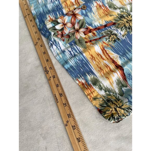 Island Shores XL Hawaiian Bahama Shirt Tropical Palm Trees & Flowers Button-Up - Picture 5 of 10